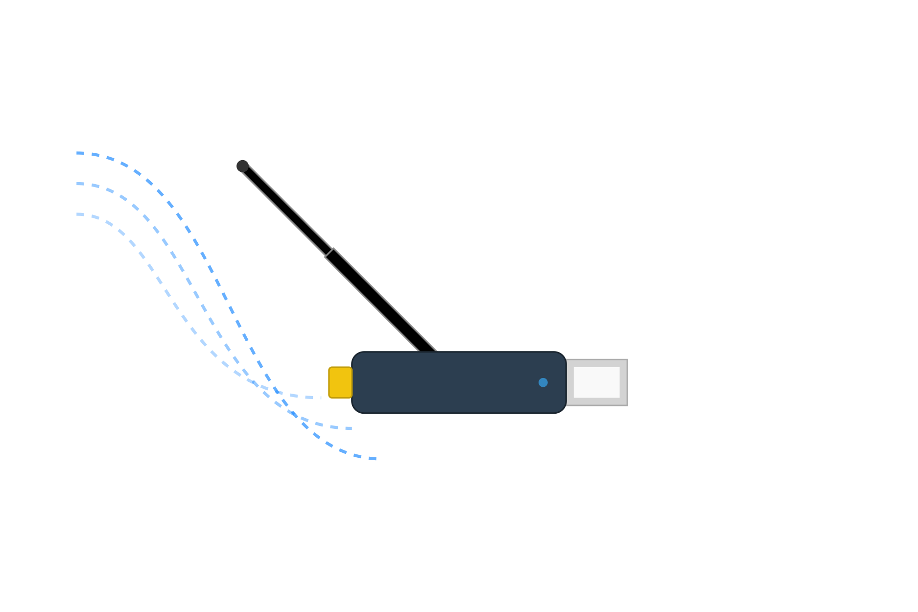 Dongle USB RTL-SDR económico: pieza clave del proyecto.