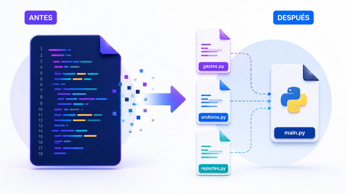 Programa grande dividido en varios módulos de Python según sus responsabilidades