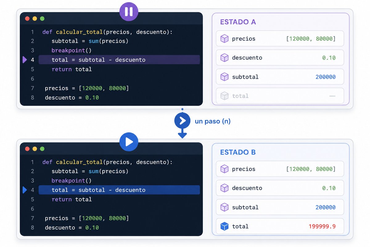 Cambio de estado durante la depuración