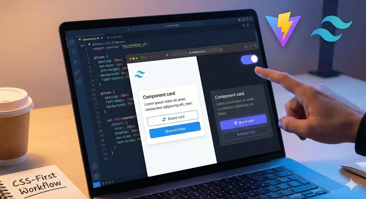 Tailwind CSS v4 desde cero (sin tailwind.config.js): configuración CSS-first con @theme y tokens listos para producción (Vite + React)